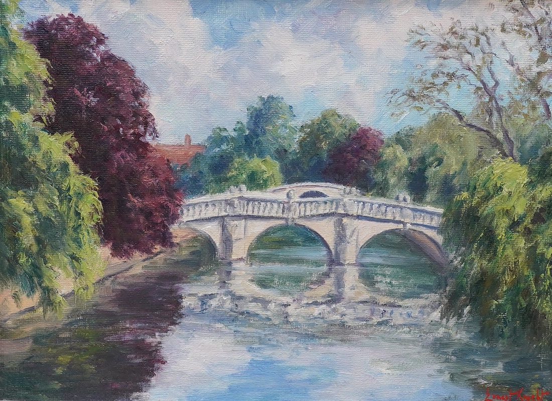 Ernest Knight (1915-1995), oil on canvas, 'Clare Bridge, Cambridge', signed, 29 x 39cm. Condition - good